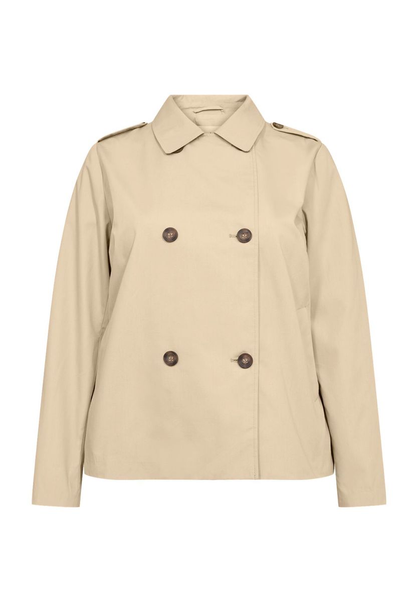 Klassischer, kurz geschnittener Trenchcoat mit Doppelknopfreihe