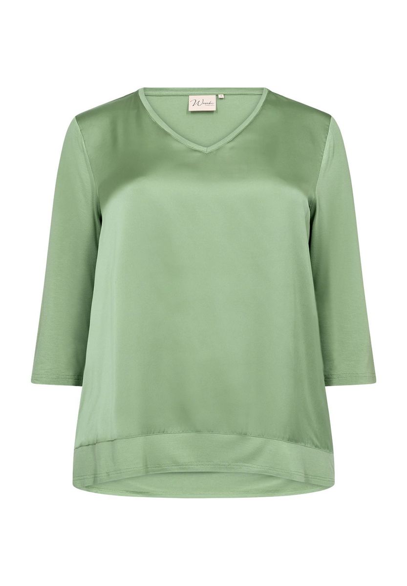 Elegante V-Ausschnitt Bluse mit 3/4-Ärmeln