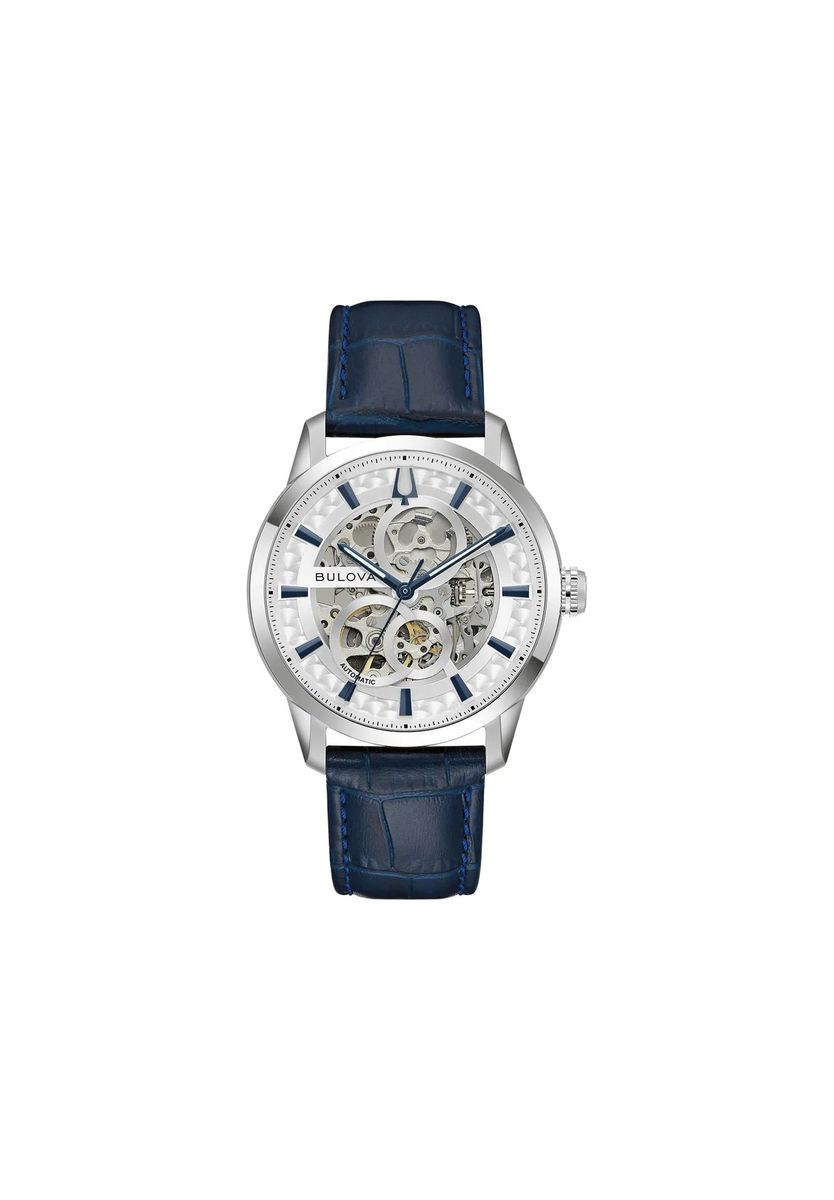 Automatik-Skelettuhr mit Lederarmband