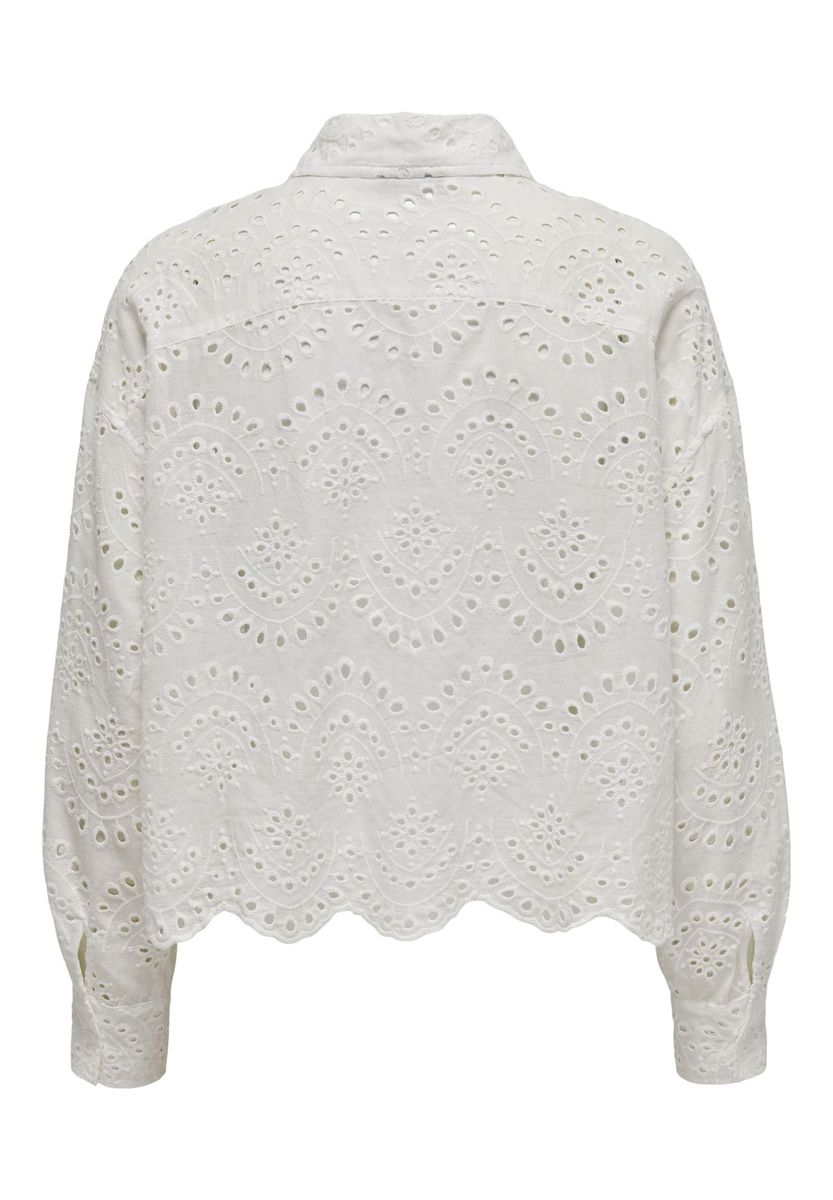 Baumwollbluse mit Lochstickerei