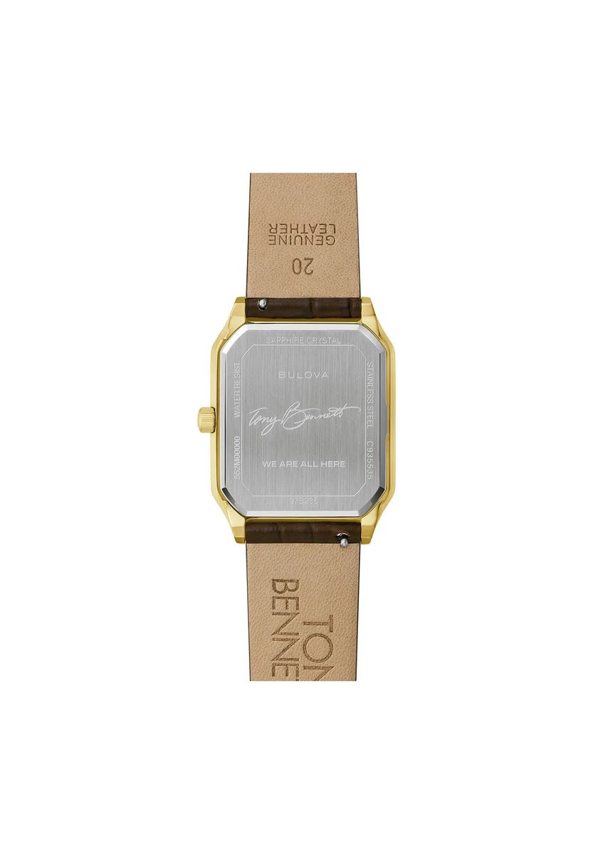 Elegante goldfarbene rechteckige Armbanduhr