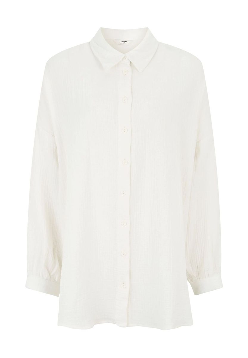 Strukturierte Hemdbluse aus Bio-Baumwolle
