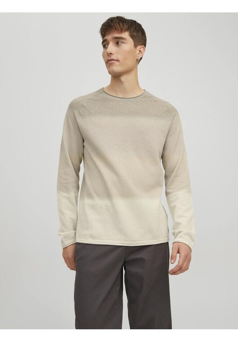 Baumwoll-Strickpullover mit Farbblockdesign