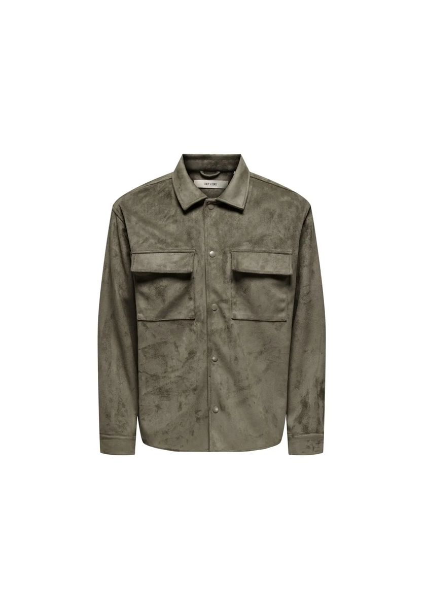 Utility-Hemdjacke aus Wildleder-Imitat
