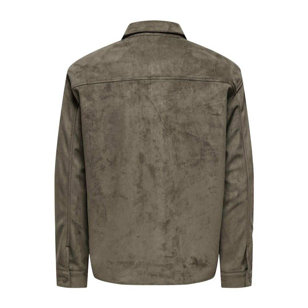 Utility-Hemdjacke aus Wildleder-Imitat