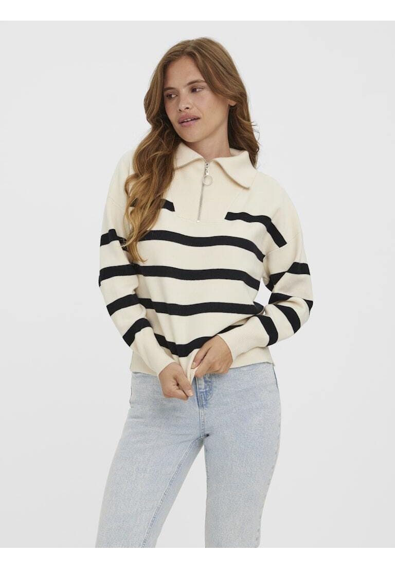 Gestreifter Troyer Strickpullover