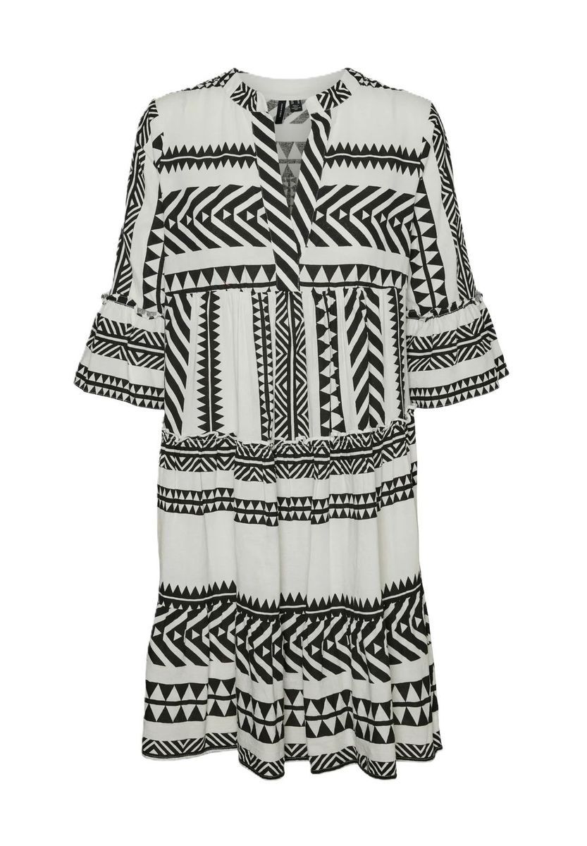 Gestuftes Mini-Kleid mit geometrischem Muster