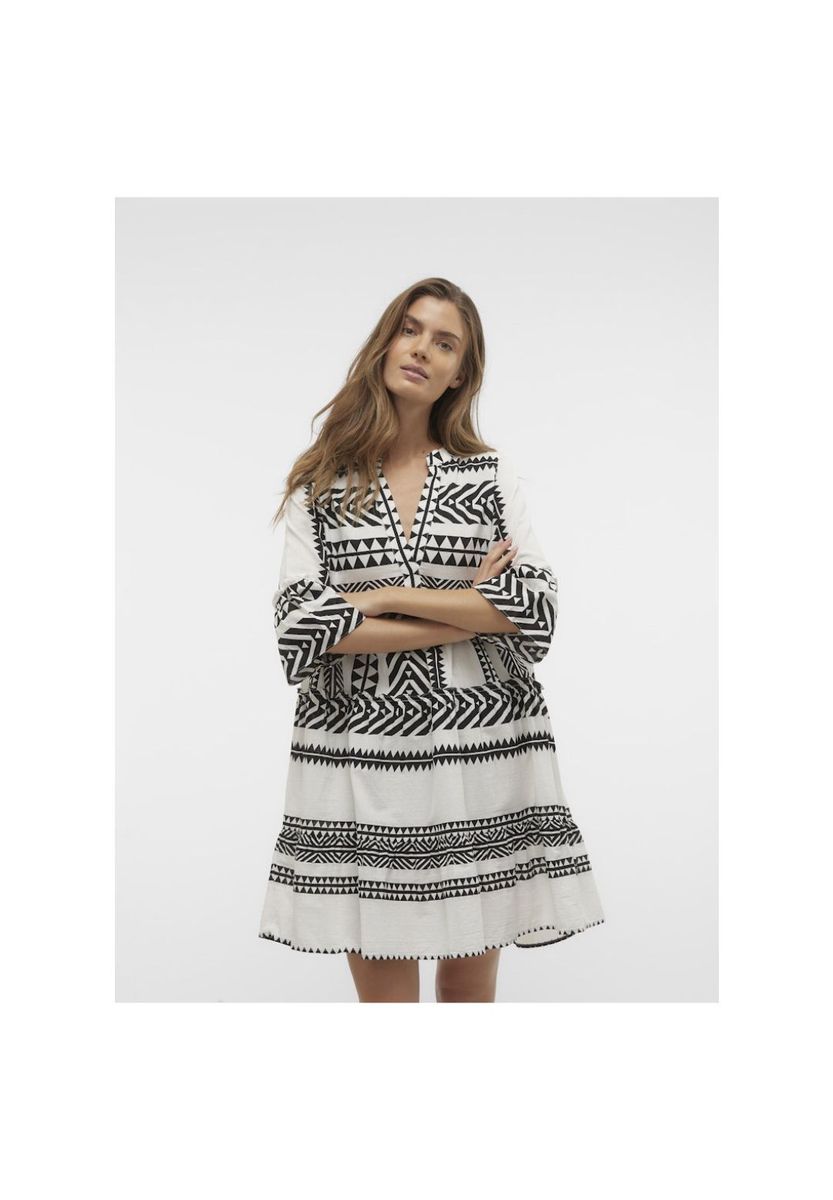 Gestuftes Mini-Kleid mit geometrischem Muster