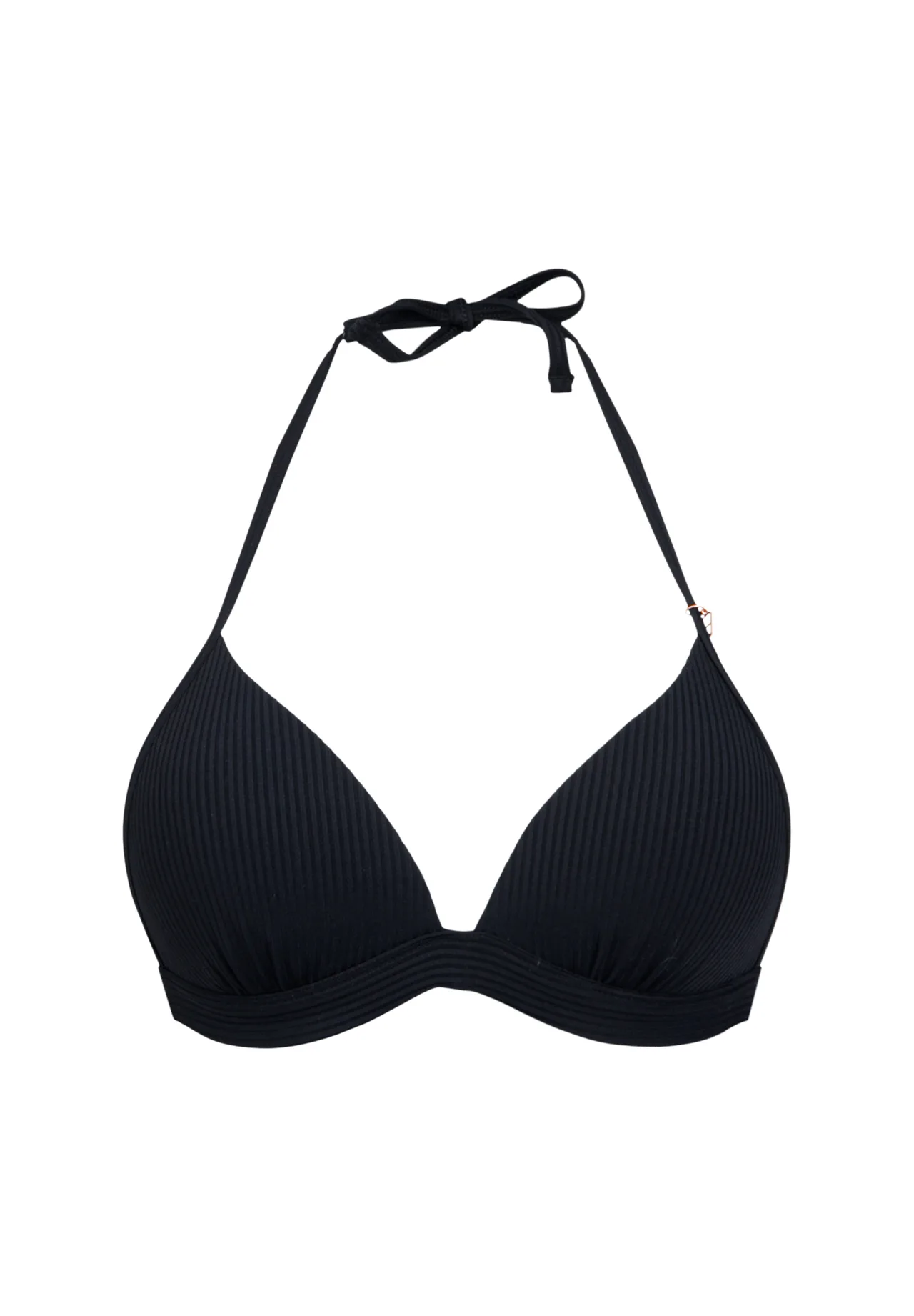Geripptes Neckholder-Triangel-Bikinioberteil