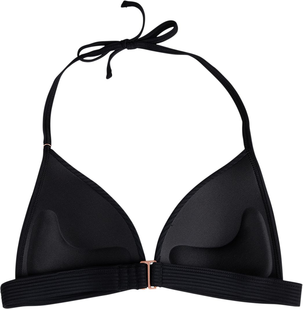 Geripptes Neckholder-Triangel-Bikinioberteil