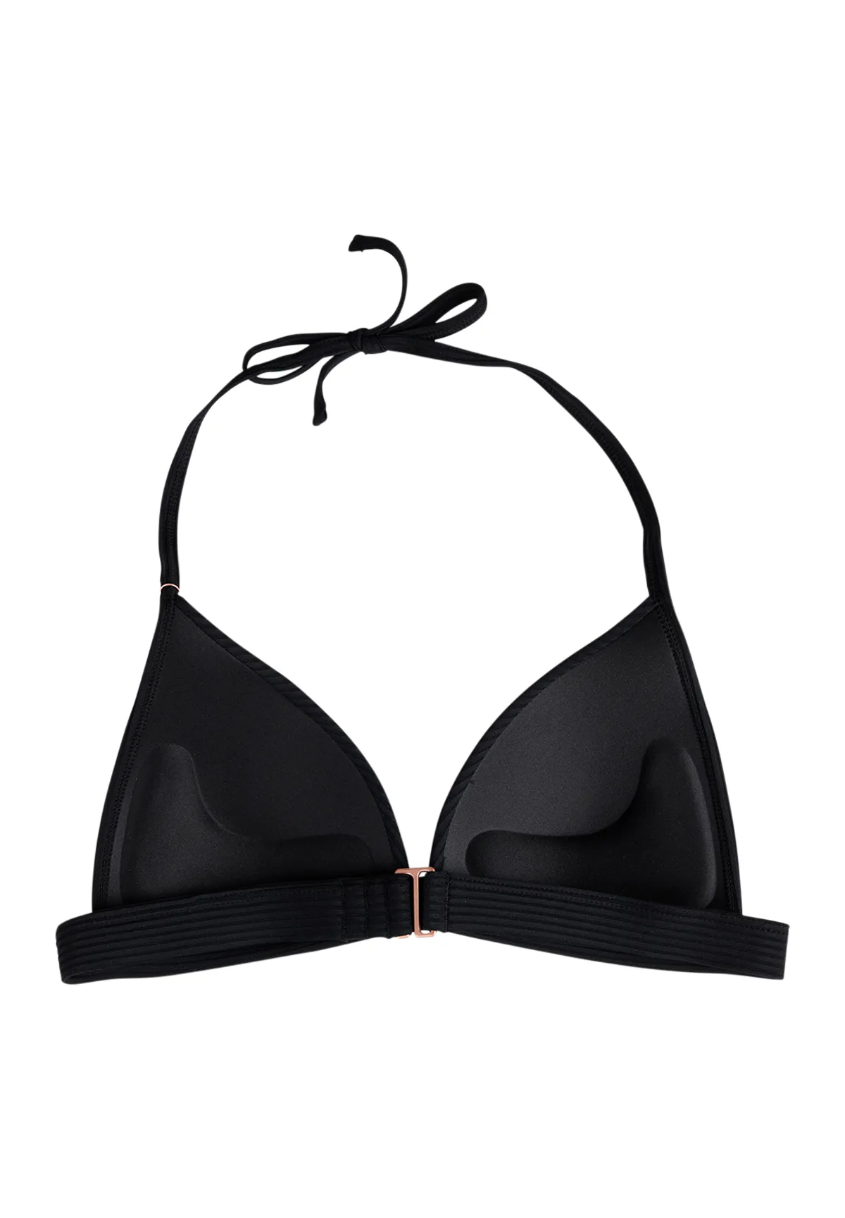 Geripptes Neckholder-Triangel-Bikinioberteil