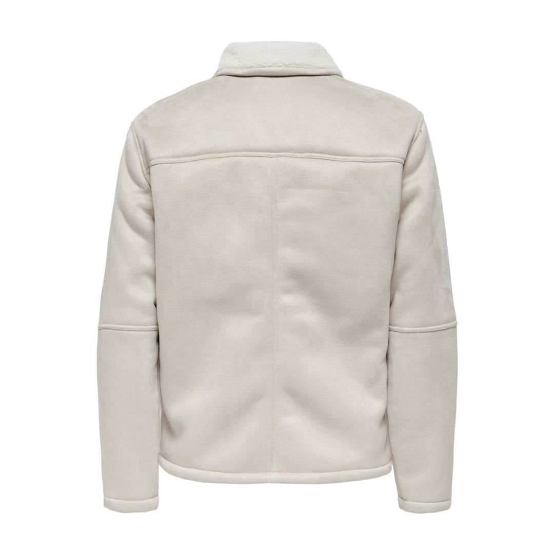 Pilotenjacke aus Wildlederimitat mit Teddyfutter