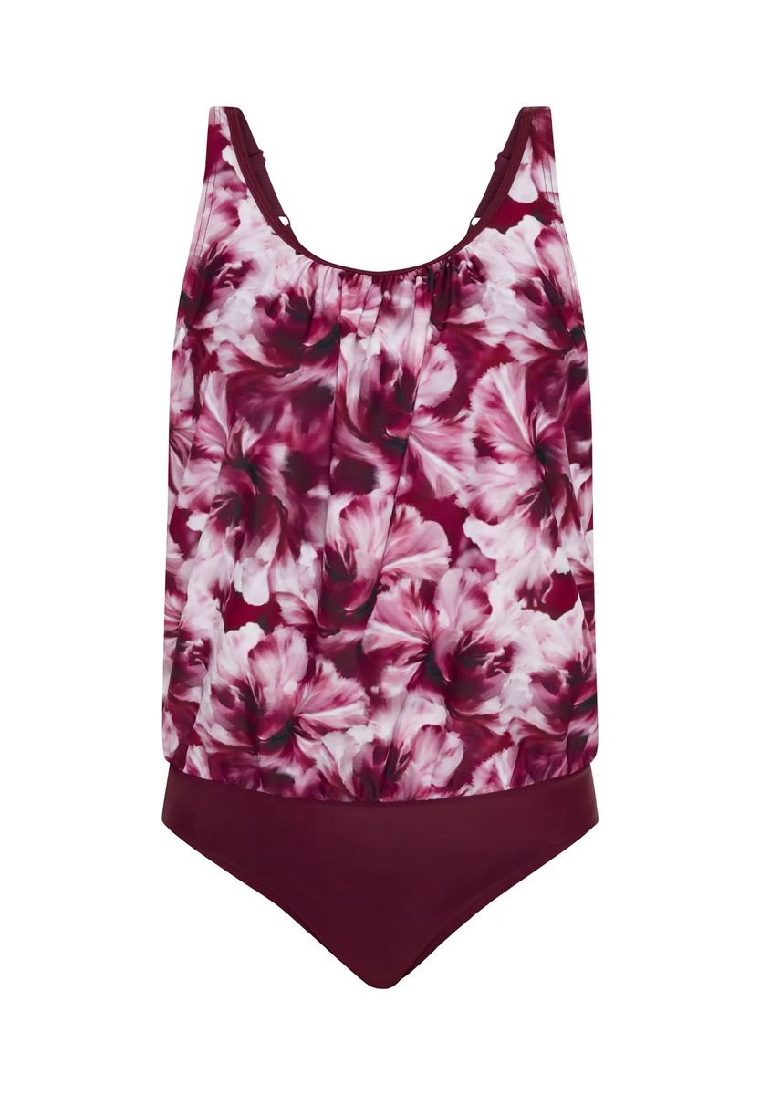 Blouson-Tankini mit Blumenmuster