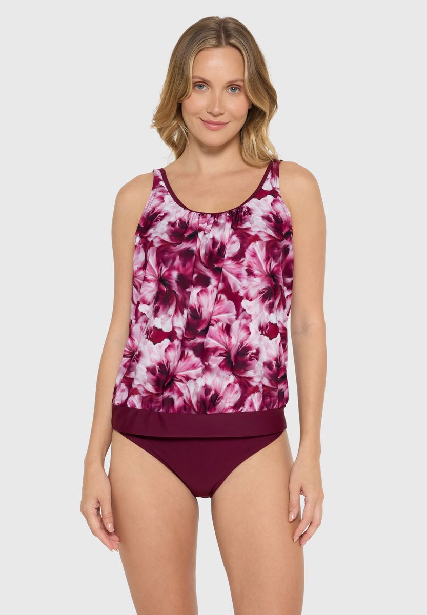 Blouson-Tankini mit Blumenmuster