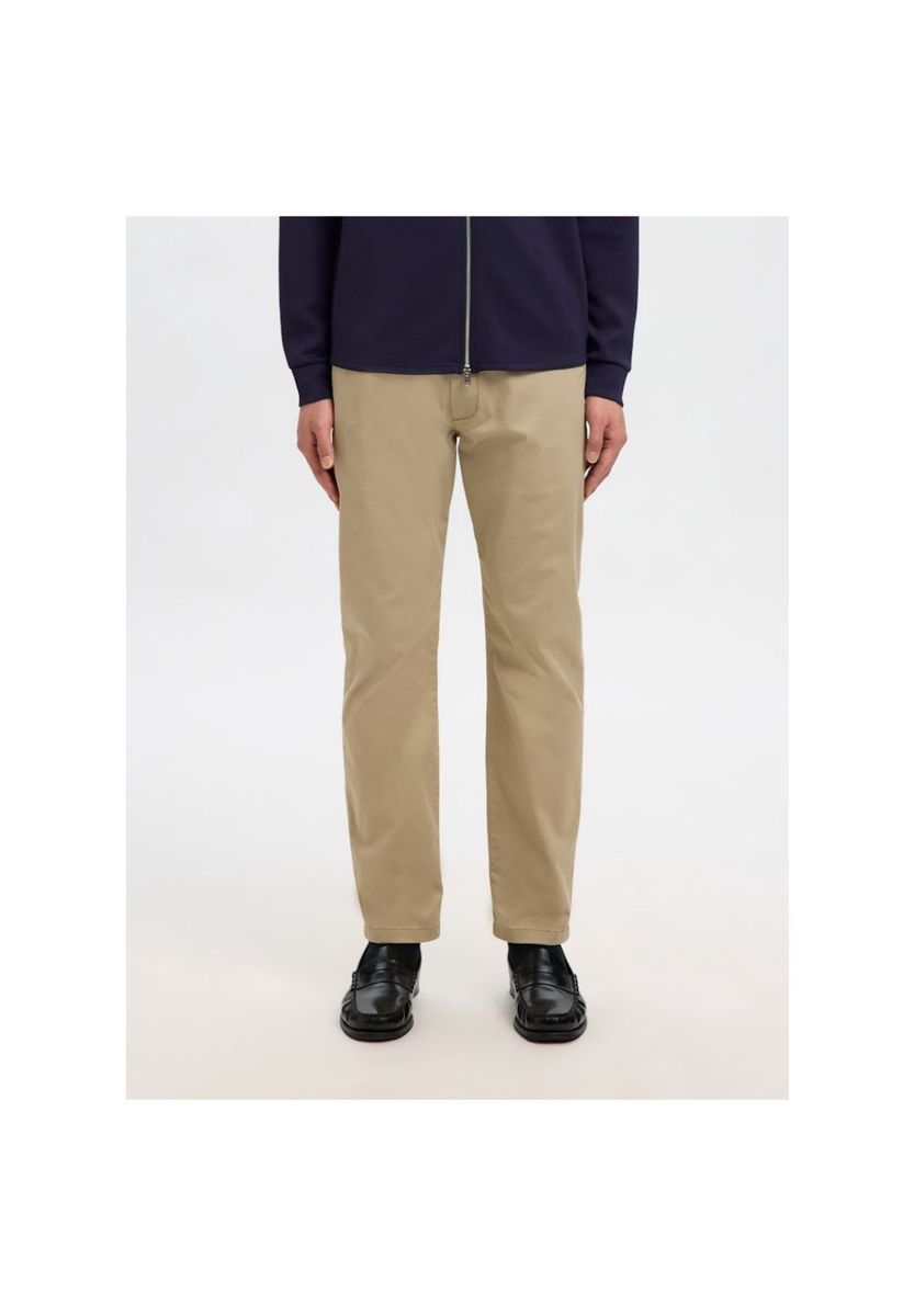 Beige Chinohose mit schmaler Passform