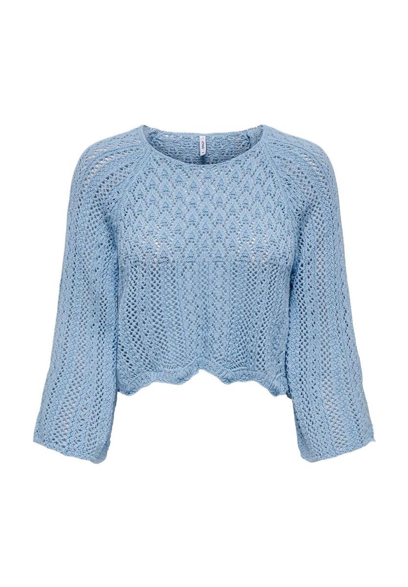 Gehäkelter Strick-Pullover in Kurzform