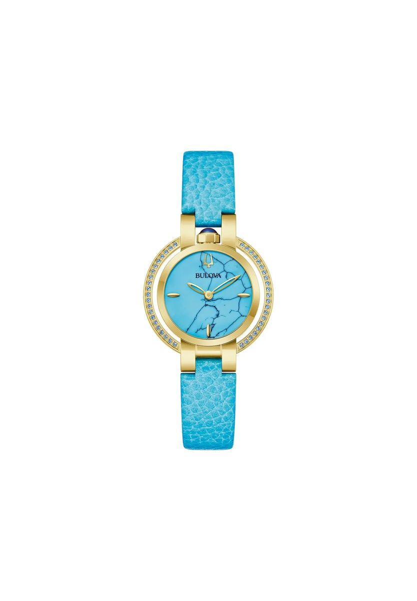 Diamantbesetzte Armbanduhr mit Zifferblatt in Steinoptik