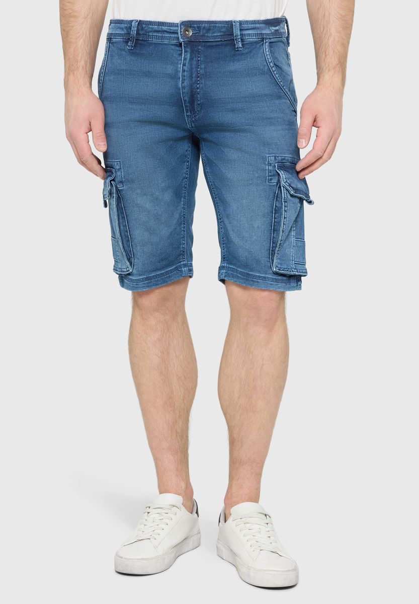 Vielseitige Cargo-Denim-Bermudas
