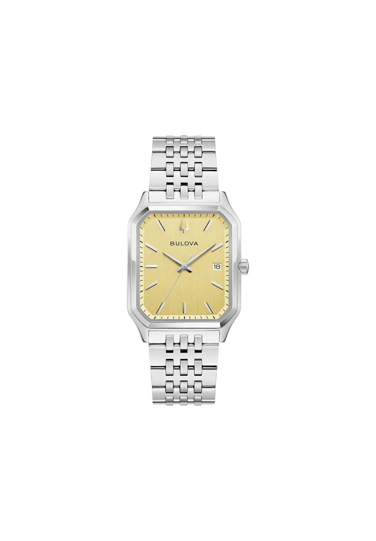 Elegante rechteckige Uhr mit champagnerfarbenem Zifferblatt