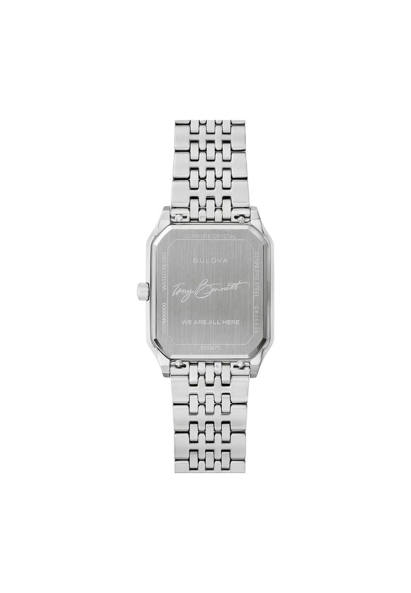 Elegante rechteckige Uhr mit champagnerfarbenem Zifferblatt