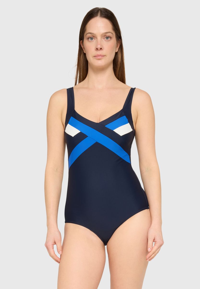 Sportlicher Badeanzug mit Colorblocking