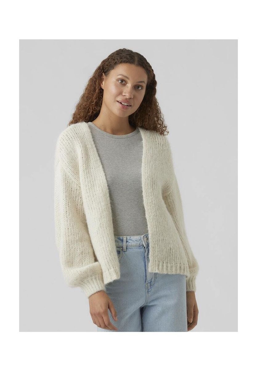 Offene Strickjacke mit Ballonärmeln