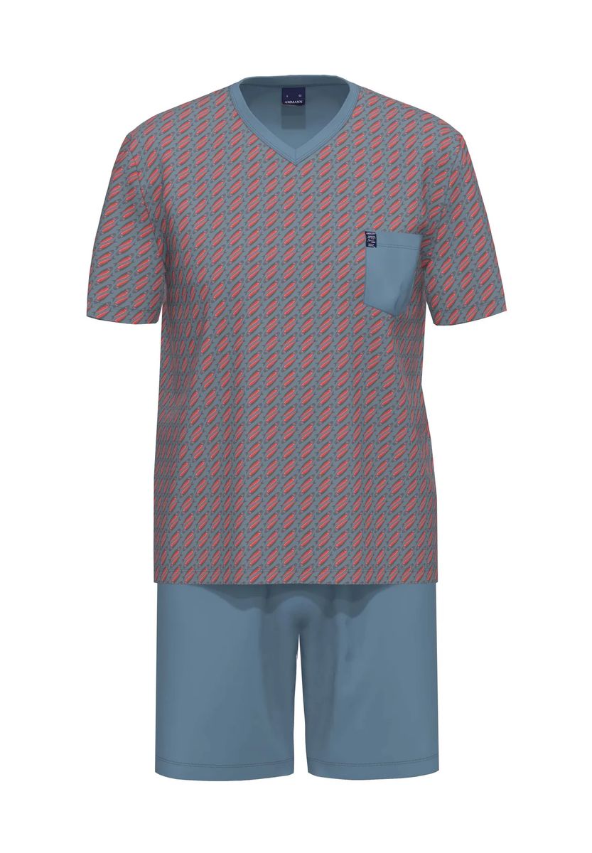 Gemustertes Loungewear-Set mit V-Ausschnitt