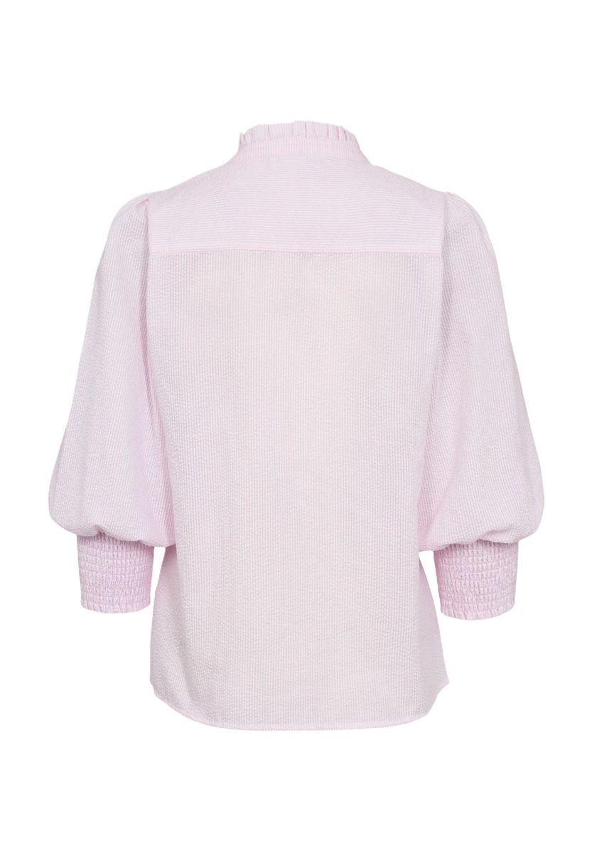 Elegante, strukturierte Bluse aus rosa Baumwolle
