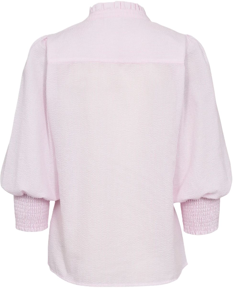 Elegante, strukturierte Bluse aus rosa Baumwolle