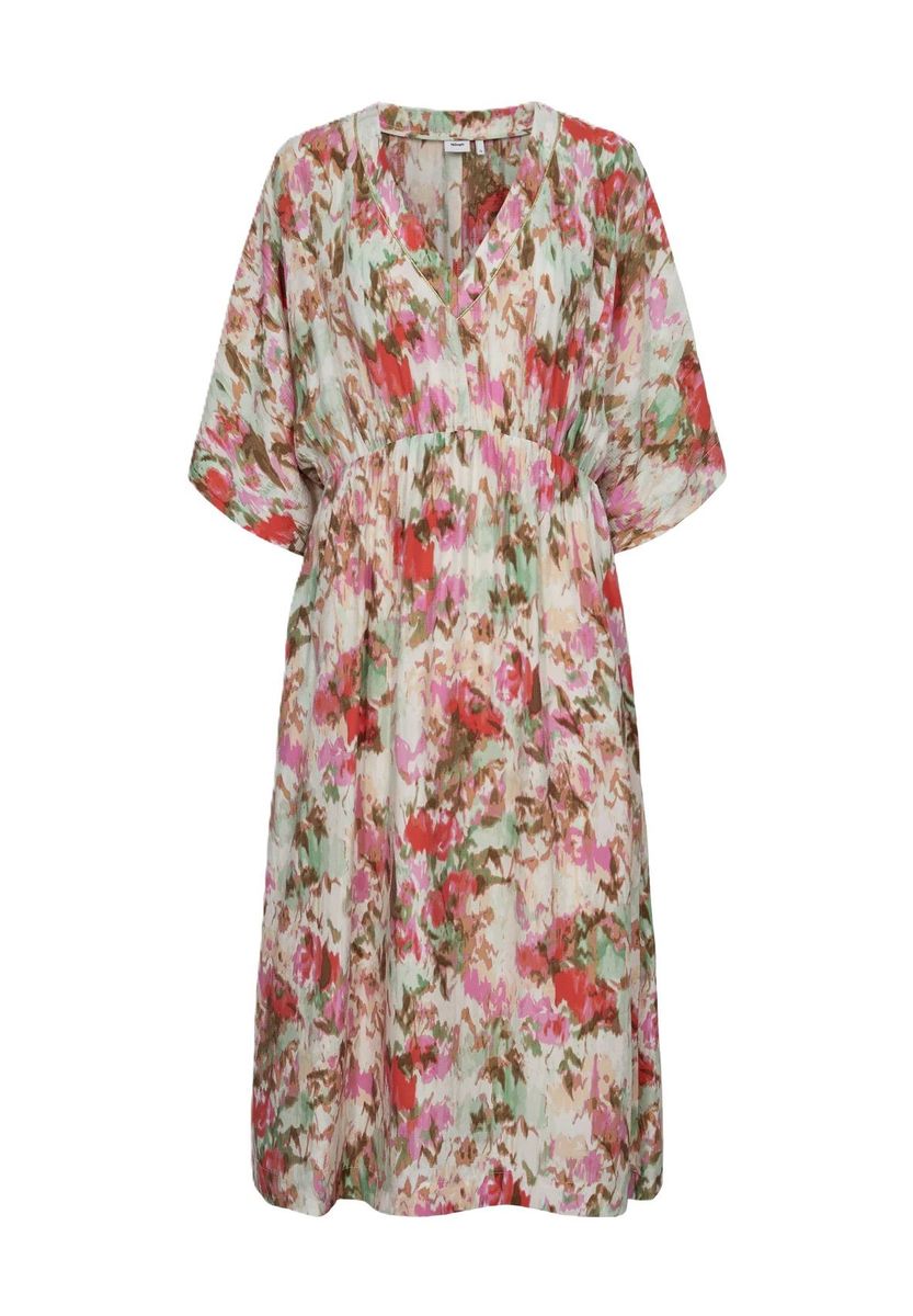 Geblümtes Midikleid mit V-Ausschnitt