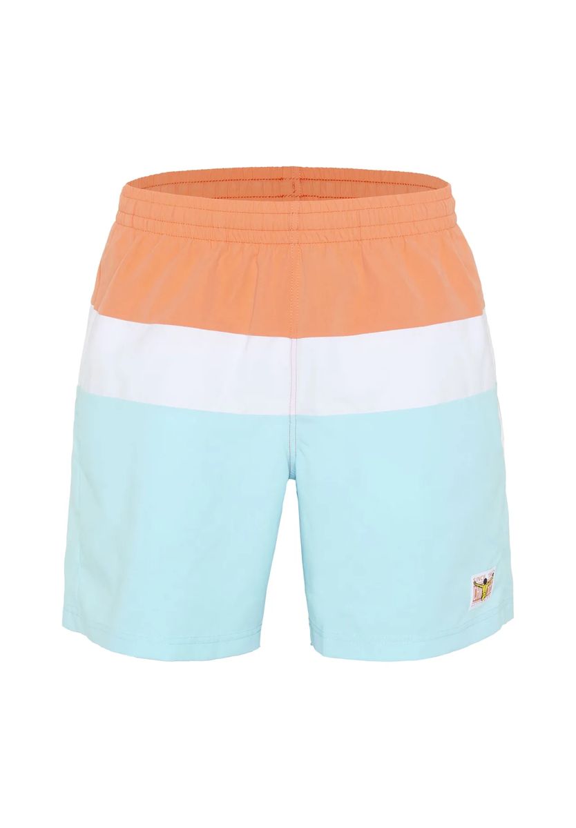 Dreifarbige Colorblock Badeshorts