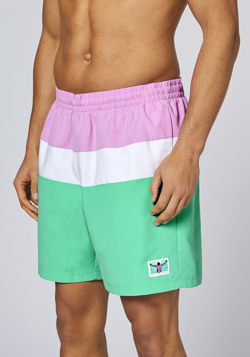 Colorblock Schnelltrocknende Badeshorts