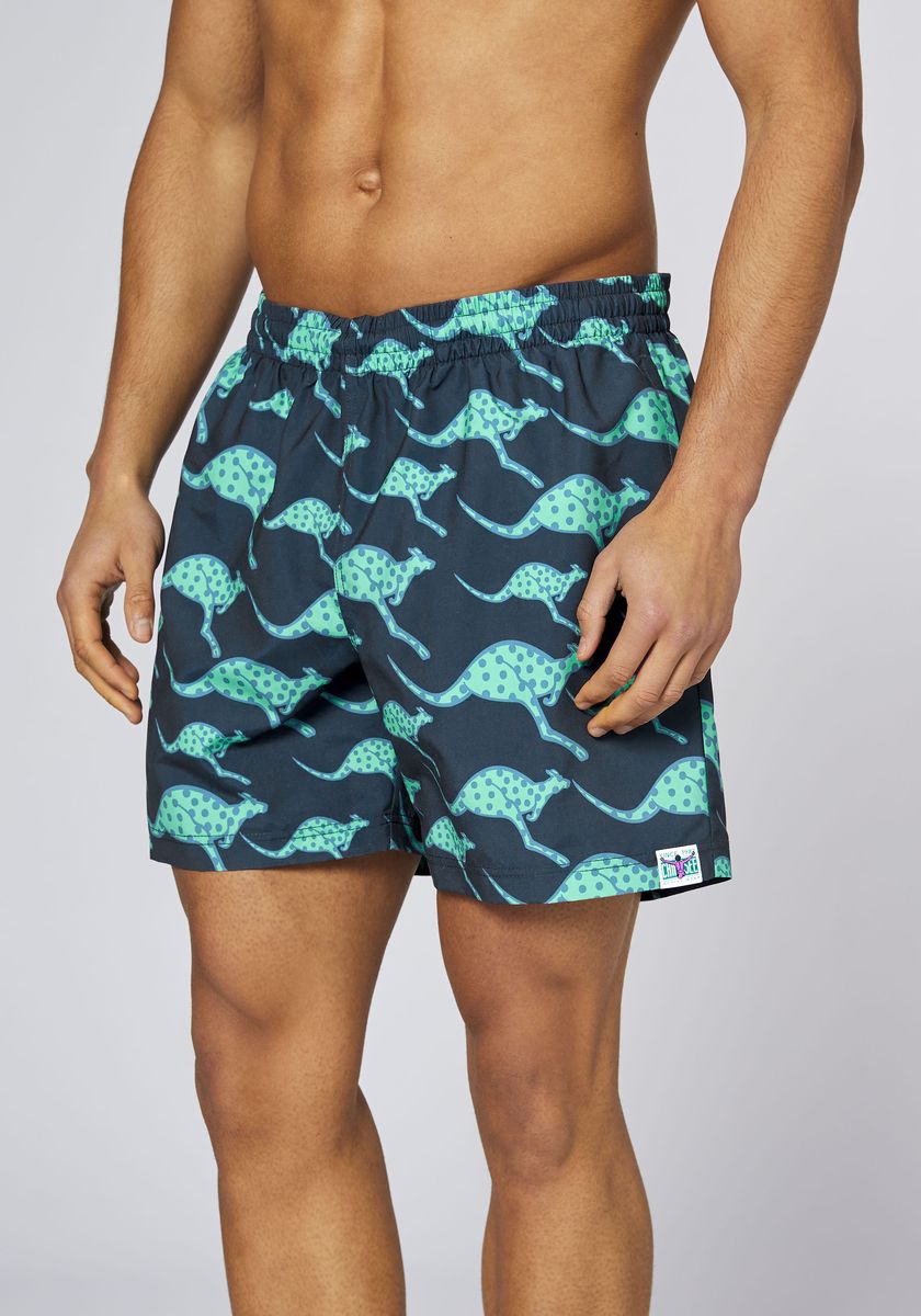 Kangaroo-Print Schnelltrocknende Badeshorts