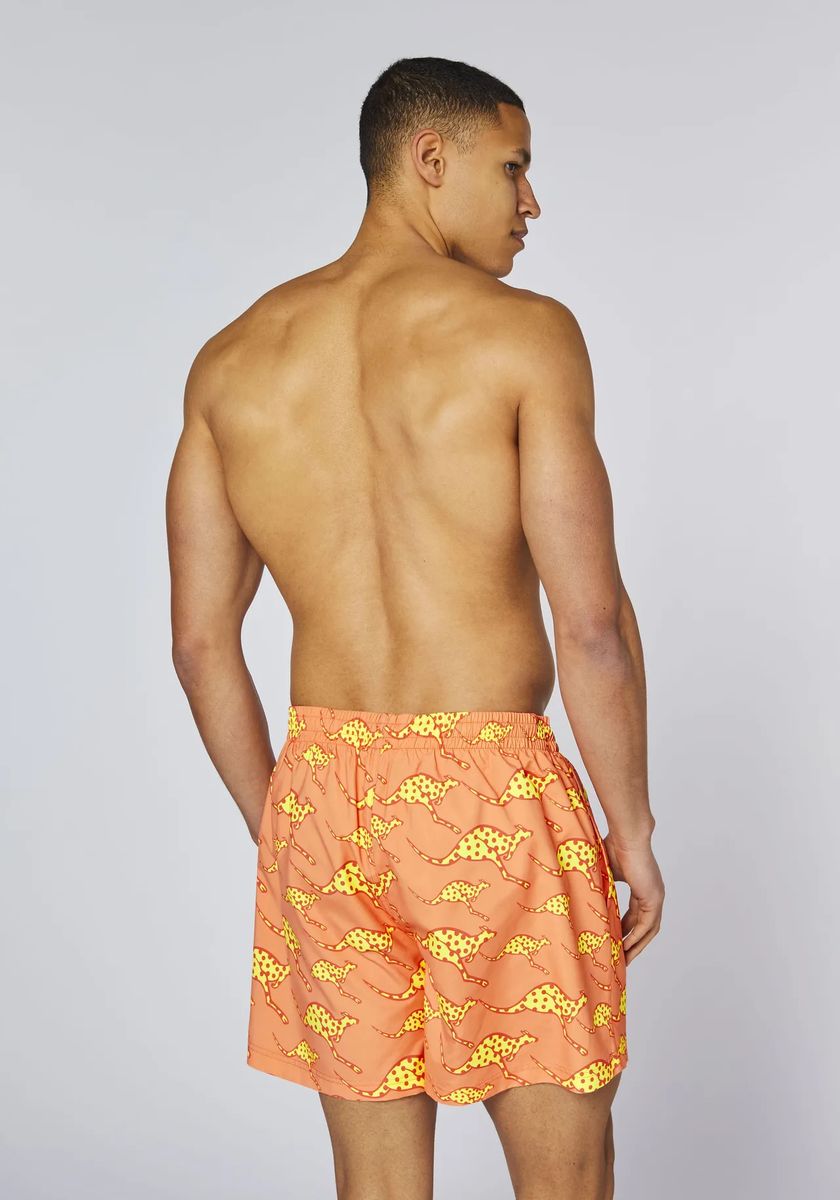 Schnelltrocknende Badeshorts mit Känguru-Print