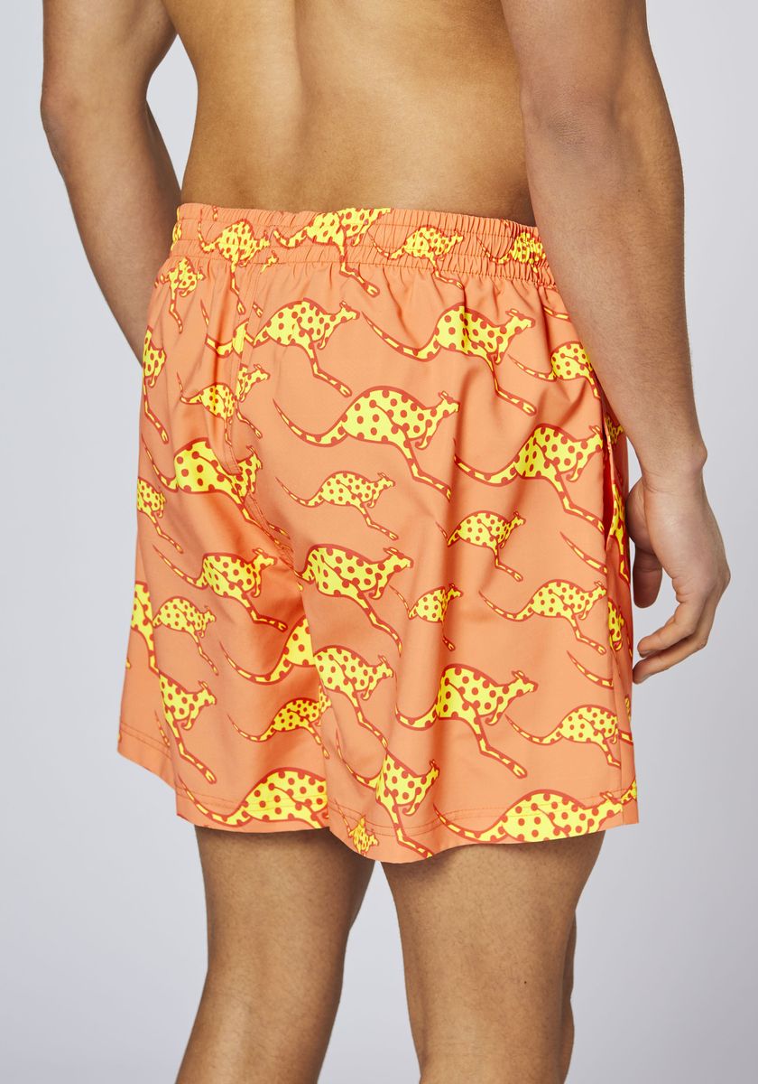 Schnelltrocknende Badeshorts mit Känguru-Print