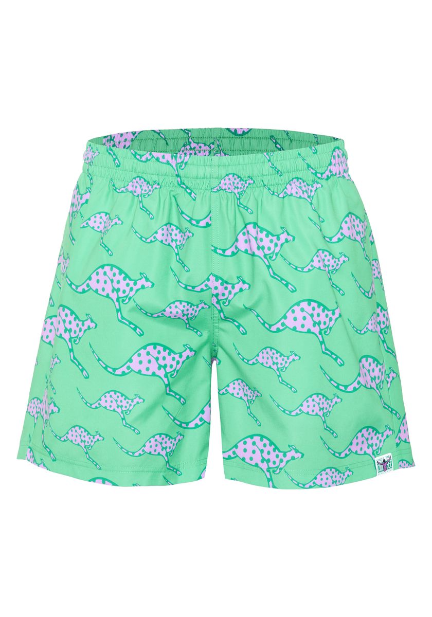 Badeshorts mit gepunktetem Känguru-Muster