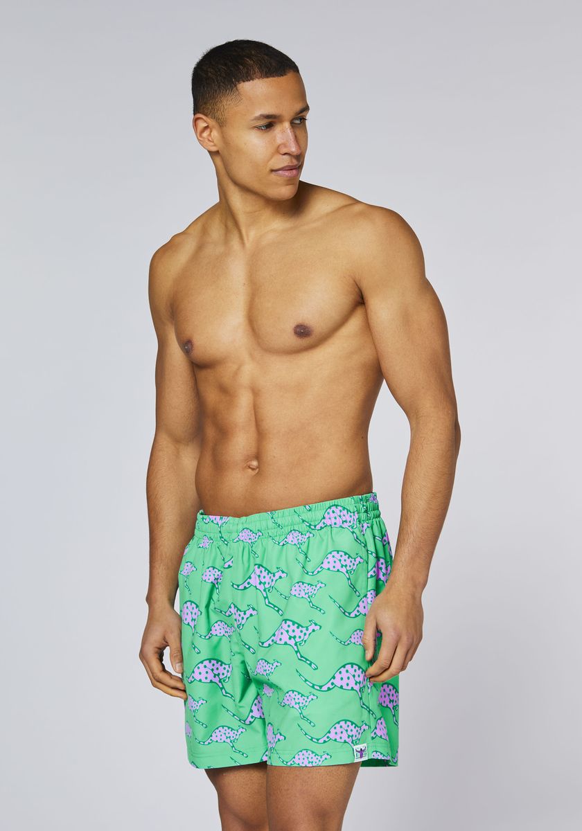 Badeshorts mit gepunktetem Känguru-Muster