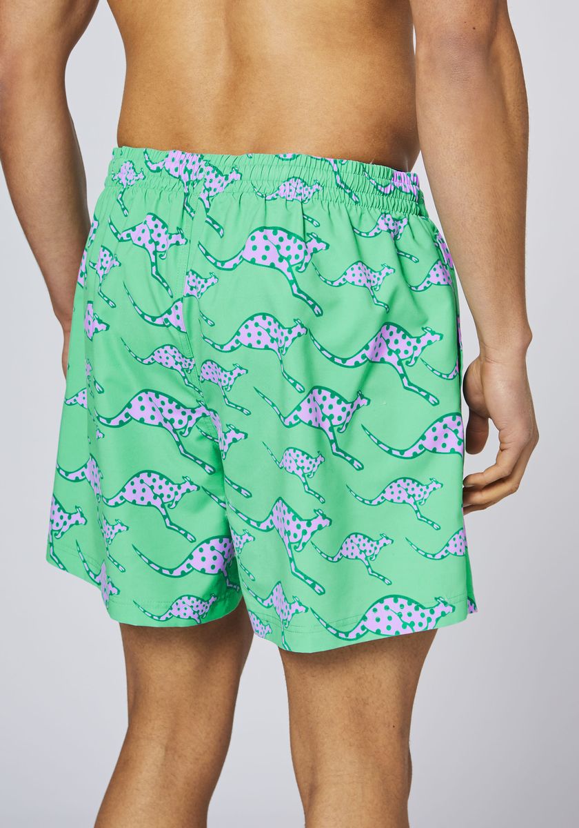 Badeshorts mit gepunktetem Känguru-Muster