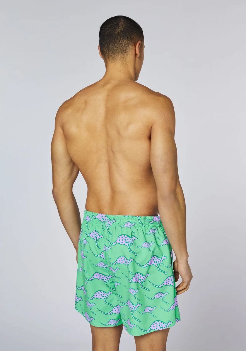 Badeshorts mit gepunktetem Känguru-Muster