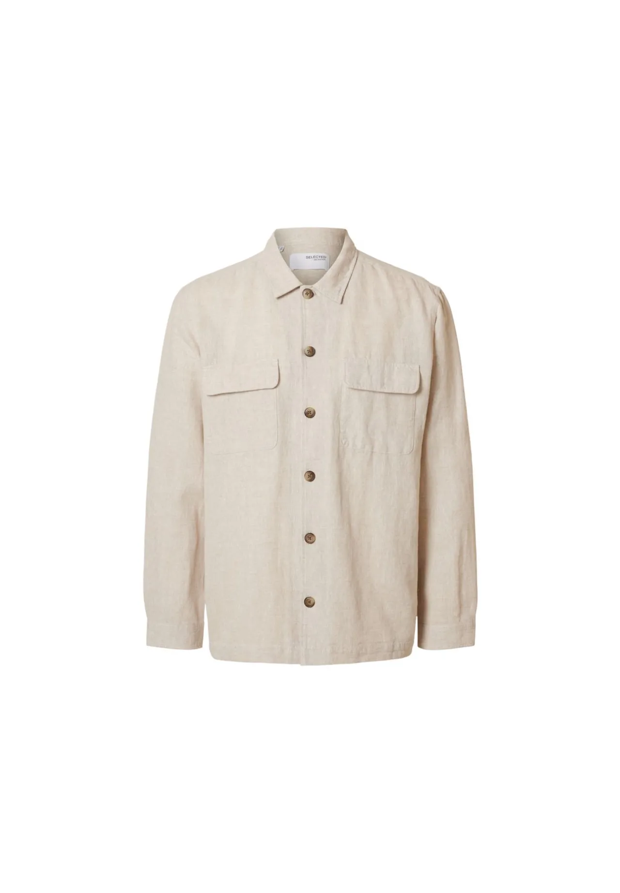 Utility-Overshirt aus Leinenmischung