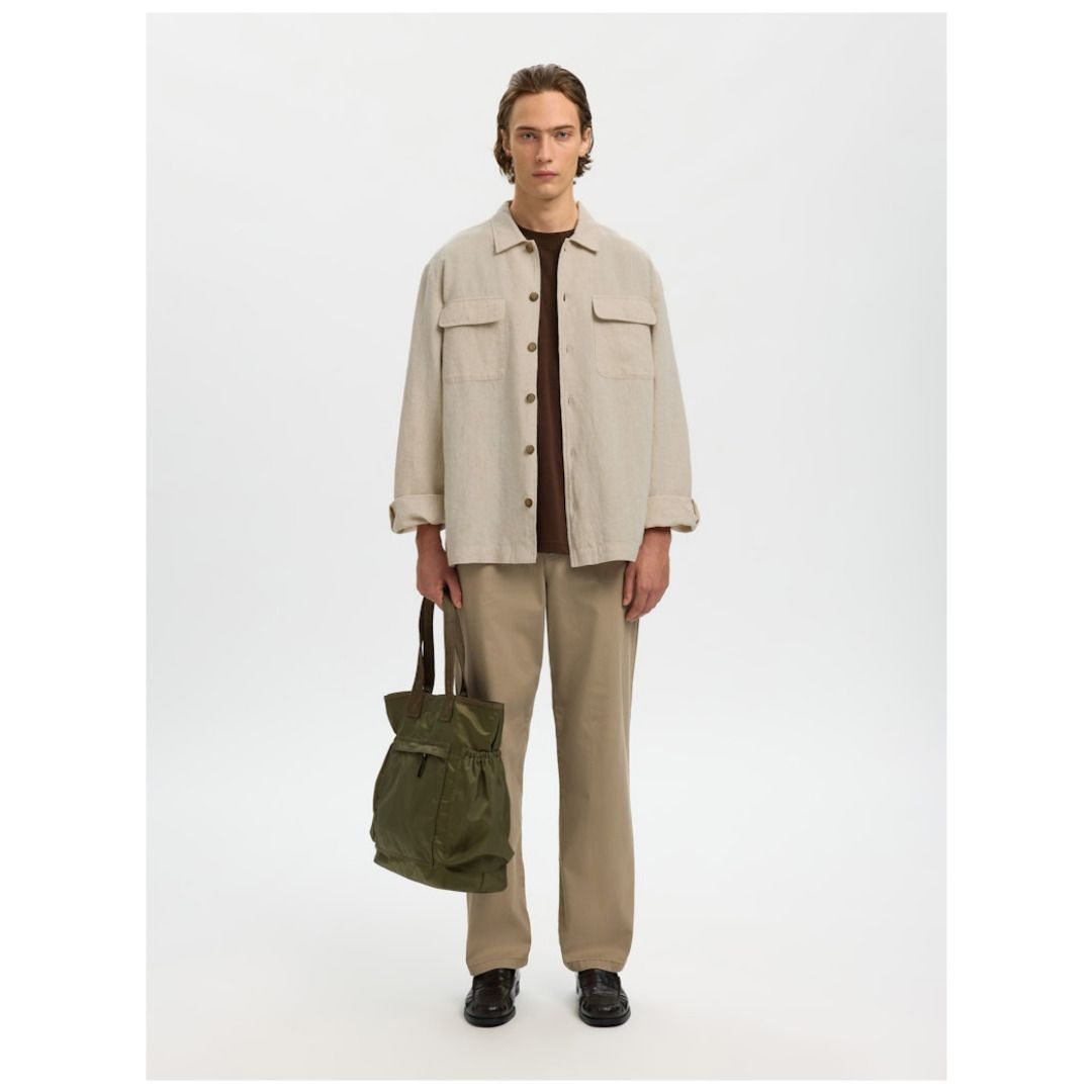 Utility-Overshirt aus Leinenmischung