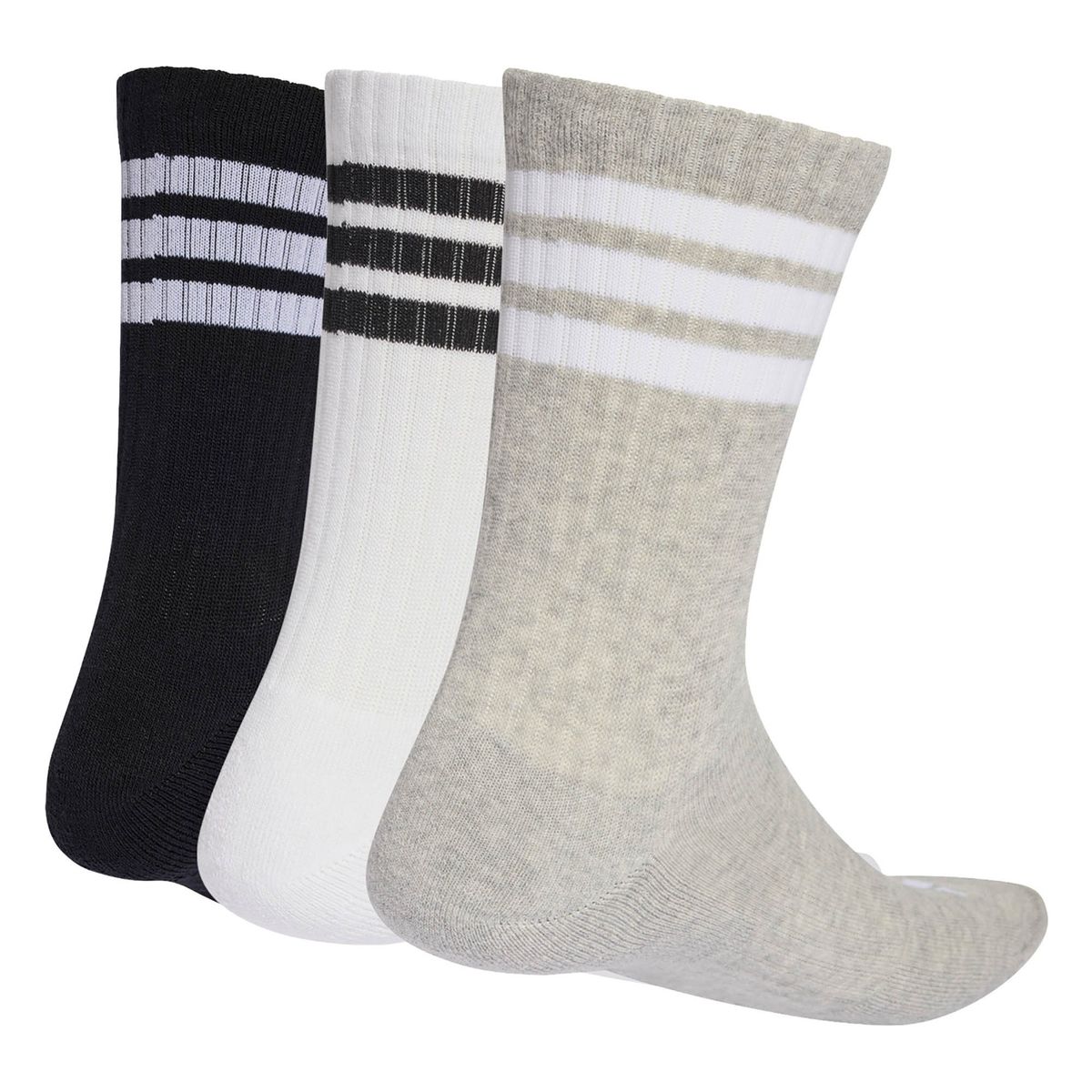 Gepolsterte 3-Streifen Crew-Socken Dreierpack