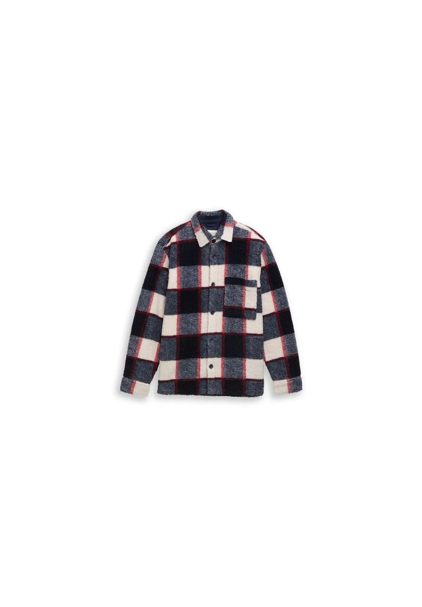 Teddy-Overshirt mit Karomuster