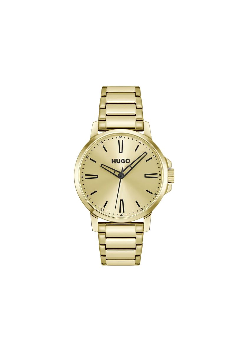 Minimalistische polierte Gliederarmbanduhr