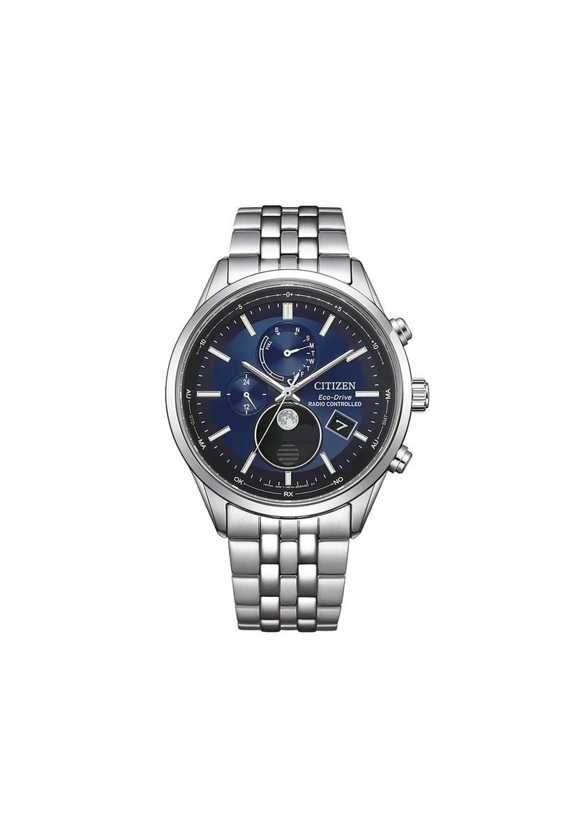 Funkgesteuerte Armbanduhr mit Mondphasenanzeige