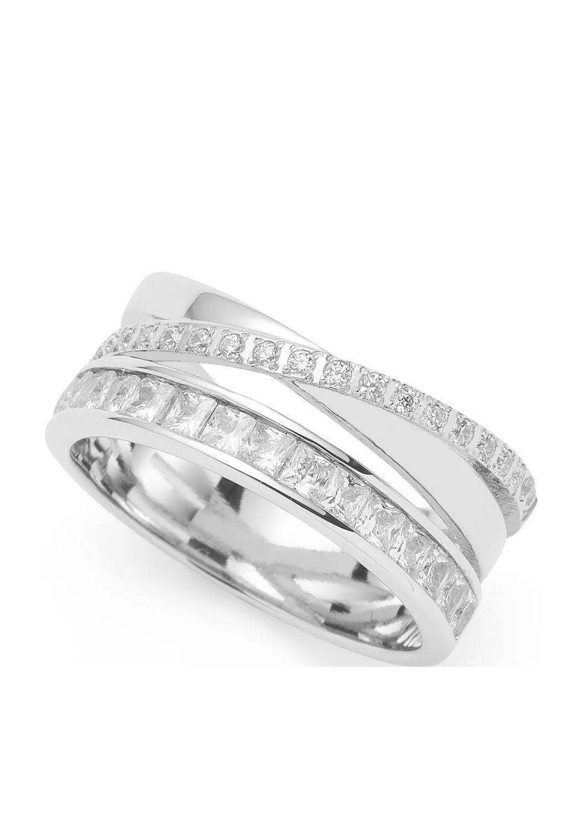 Dreireihiger Crossover-Ring mit Pavé-Besatz