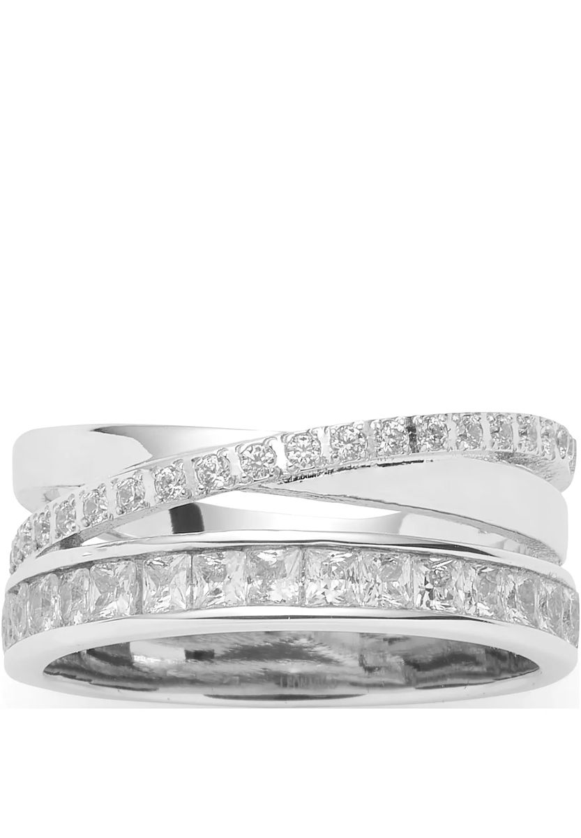Dreireihiger Crossover-Ring mit Pavé-Besatz