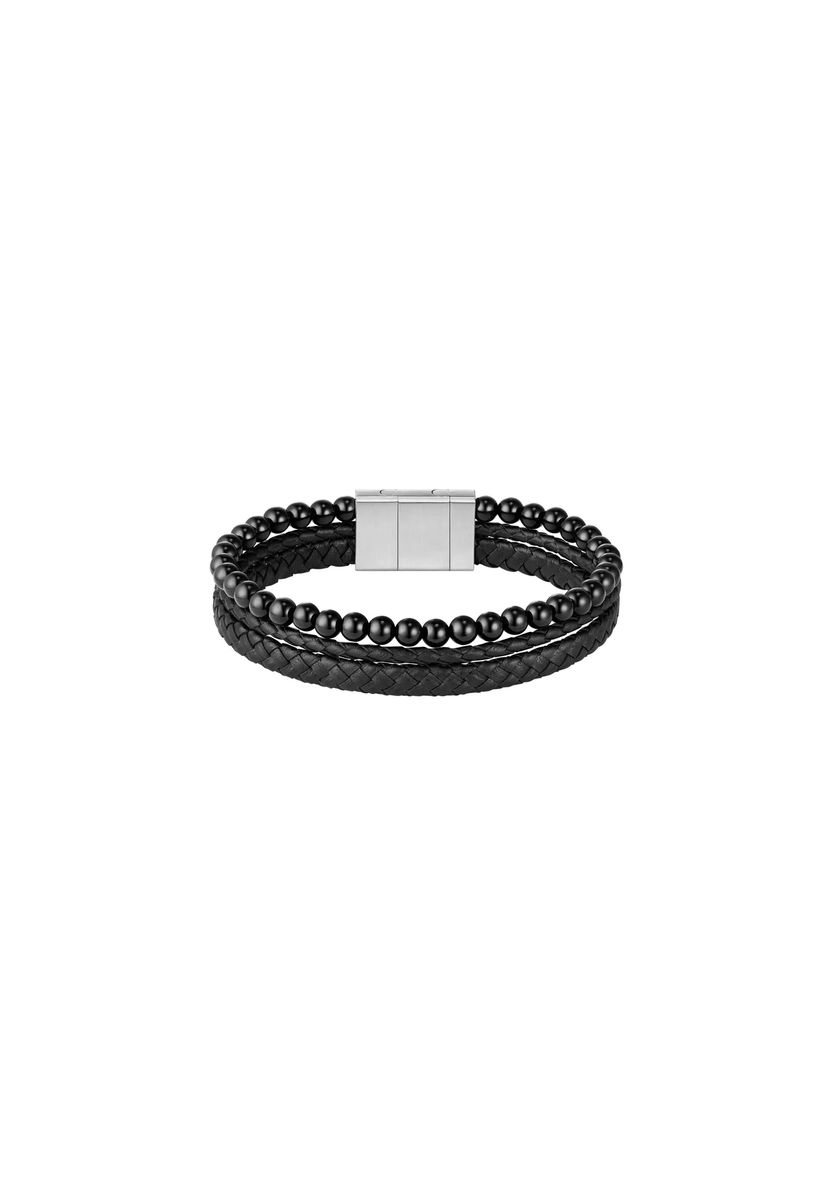 Mehrreihiges Lederarmband mit Perlen