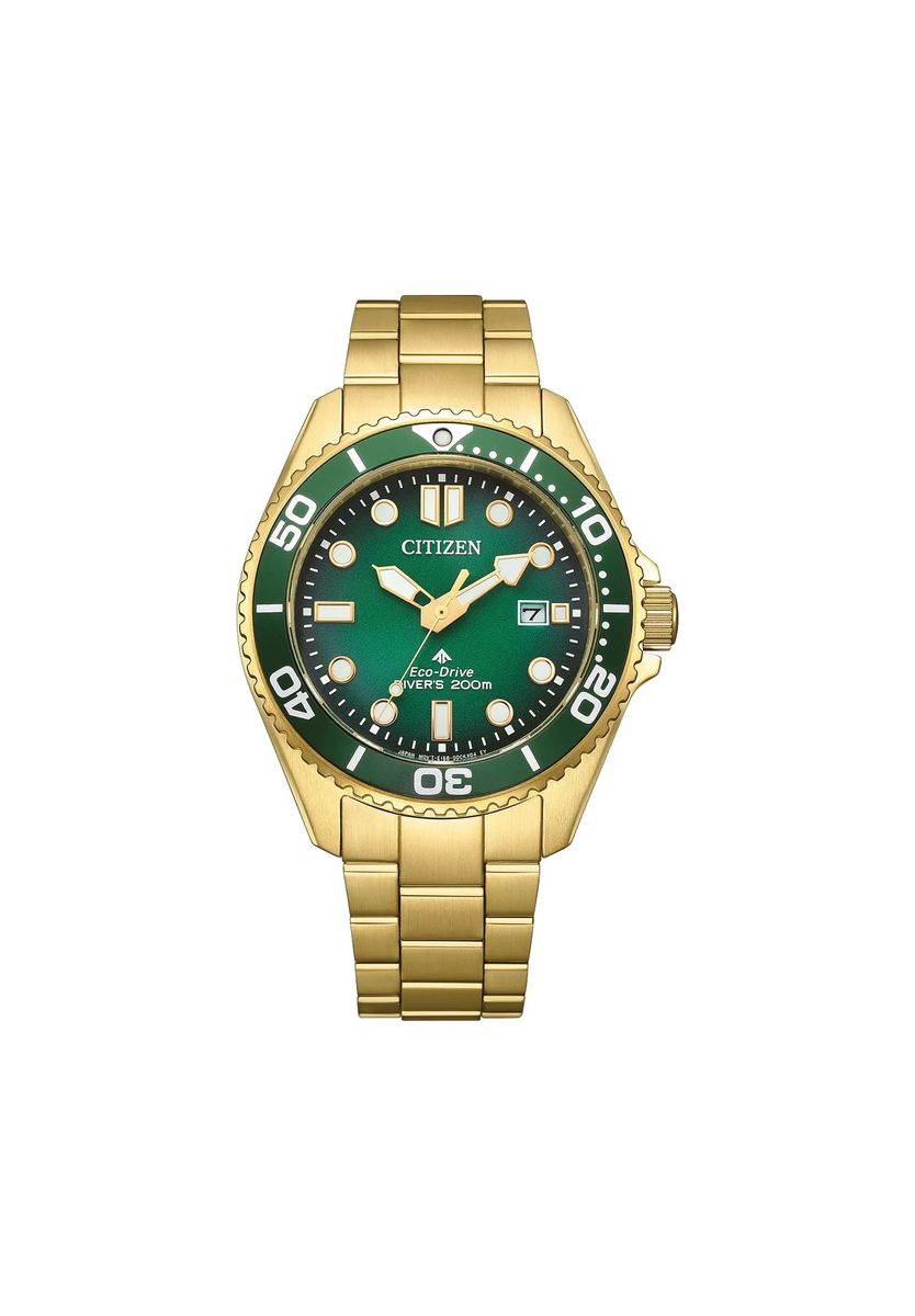 Professionelle goldfarbene Taucheruhr