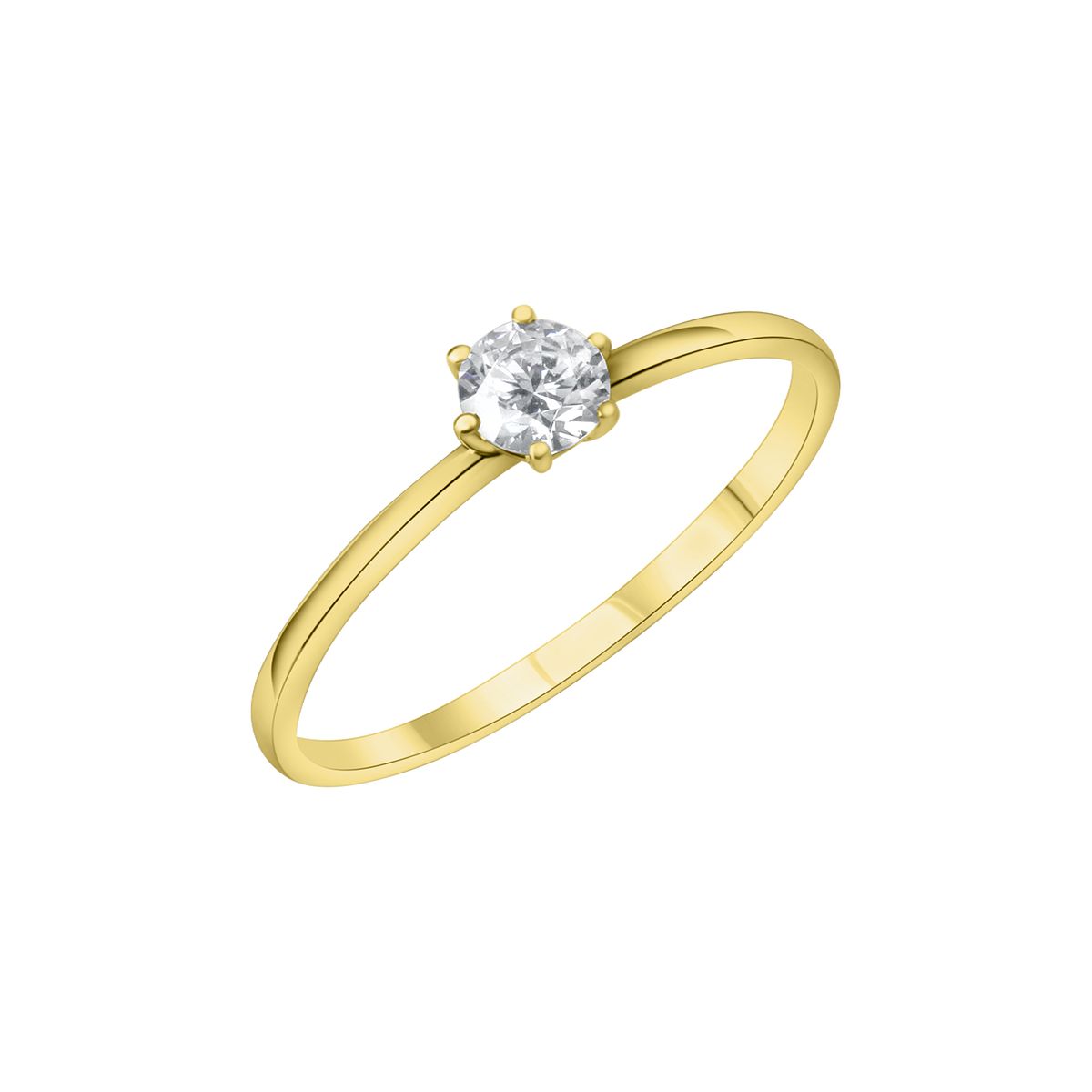 Klassischer Goldener Solitärring